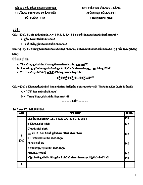 Kiểm tra 1 tiết chương 2  lần 3 môn Đai sô & giải tích 11